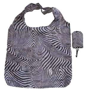 Trendy Sturdy Foldable Shopping Tote Bag   Zebra  Kitchen 