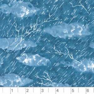  45 Wide Noahs Ark The Storm Ocean Blue Fabric By The 