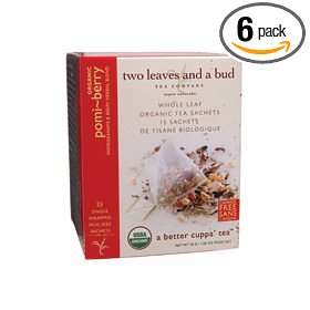 Two Leaves and a Bud Organic Pomi Berry Herbal Sachets Tea, 1.06 Ounce 