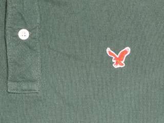 American Eagle Outfitters Olive Pique Cotton Vintage Fit Mens Polo 
