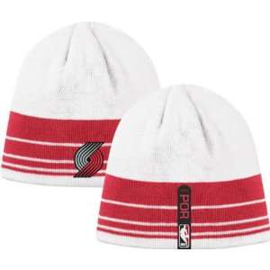  Portland Trail Blazers Striped White Knit Hat: Sports 