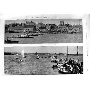 1901 Shoreham Regatta Boats Rowing Junior Fours Herne Bay Coastguards 