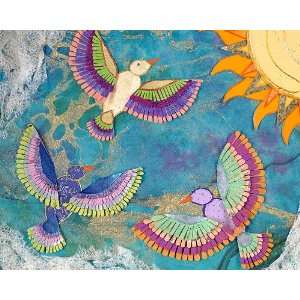  Sun Birds II Collage Canvas Art