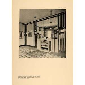  1906 Josef Urban Art Nouveau Boudoir Fireplace Print 