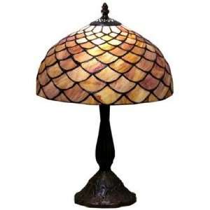  Amber Shell Motif Tiffany Style Table Lamp: Home 