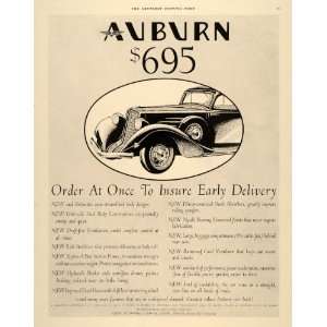  1934 Ad Auburn Antique Automobile Pricing Features 