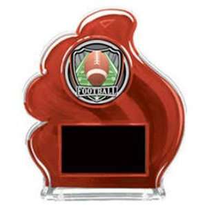 Wave Ice Custom Football Trophies RED TROPHY   SHIELD Custom Football 