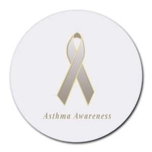  Asthma Awareness Ribbon Round Mouse Pad