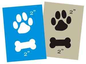 Dog Paw Print Shape STENCIL 2 Animal Track Bone you paint Pet Canine 
