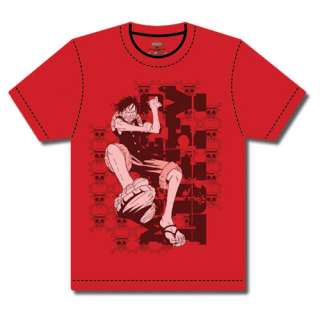 One Piece Monkey D. Luffy Men Anime T shirt (Red)  