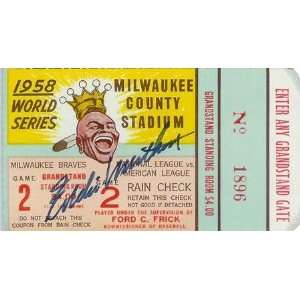   Signed 1958 WS Ticket   Signed MLB Baseball Tickets 