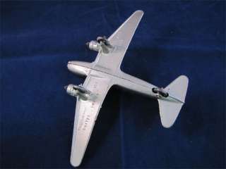 Vintage Tootsietoy #717 TWA DC 2 1937 Silver Toy Plane  