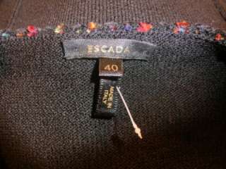 ESCADA BEAUTIFUL TWEED Black Wool Sweater 40 10 Womens Designer  