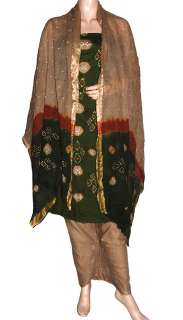 Bandhani Shalwar Salwar Kameez Suit Material Indian  