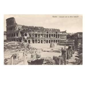  Colosseum in Rome with Meta Sudans, Ruins Giclee Poster 