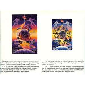USA   Russia Space Stamps Issued 1992 Space Accomplishments 