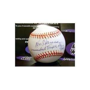   Baseball inscribed Unassisted Triple Play