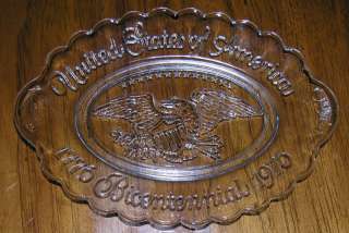 United States of America Bicentennial oval glass dish  