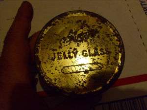 KERR Clear Glass VINTAGE Jelly Jar With Goldtone Lid  