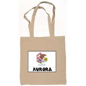 Aurora Illinois Souvenir Canvas Tote Bag Natural
