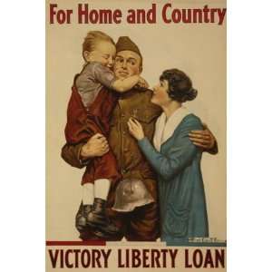 World War I Poster   For home and country   Victory Liberty Loan 36 X 