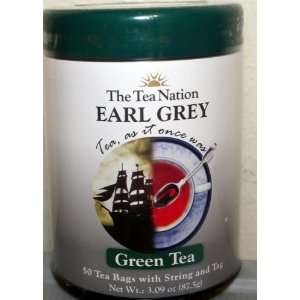 The Tea Nation Earl Grey Green Tea (1 Pack) 50 Tea Bags  