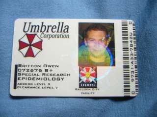 Tarjeta de la identificación de Resident Evil Umbrella Corporation 