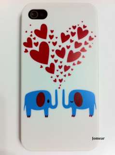 Apple Iphone 4 4G Blue Elephant Pattern Hard Case Cover  