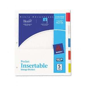 Avery Dennison Ave 11270 Avery Worksaver Five Tab Pocket Index   5 X 