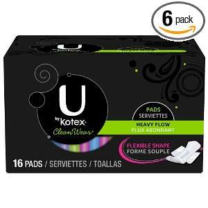  U by Kotex Cleanwear Ultra Thin Heavy Flow Pads with Wings 