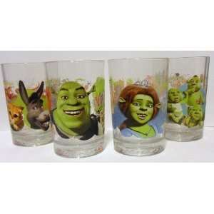  SHREK Set of 4 Collectible Glasses (COMPLETE SET 