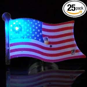  American Flag Flashing Patriot Pins (Bag of 25) Health 