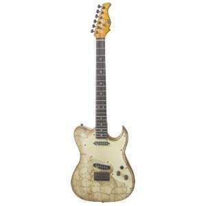  AXL Badwater Eldorado Electric Guitar, Crackle Brown 
