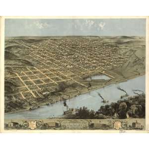 Historic Panoramic Map Birds eye view of the city of Omaha, Nebraska 