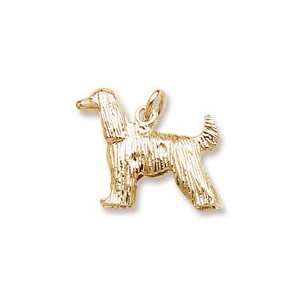 Afghan Dog Charm in Yellow Gold