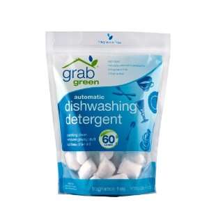 GrabGreen Automatic Dishwashing Detergent, Biggie Pouch, 60 Loads, 2 