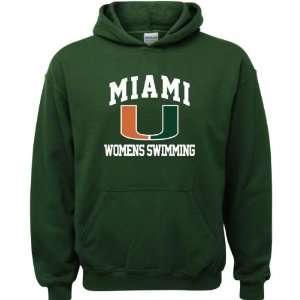 Miami Hurricanes Forest Green Youth Womens Swimming Arch Hooded 