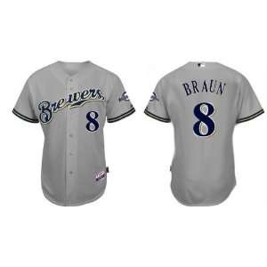  Milwankee Brewers #8 Ryan Braun Grey 2011 MLB Authentic 