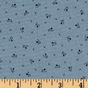   School House Triangles Blue Fabric By The Yard Arts, Crafts & Sewing