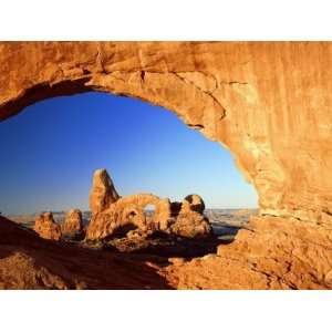 Turret Arch Through North Window at Sunrise, Arches National Park 