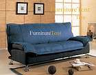 Contemporary Futon/Sofa Bed in Blue and Black Two Tone 