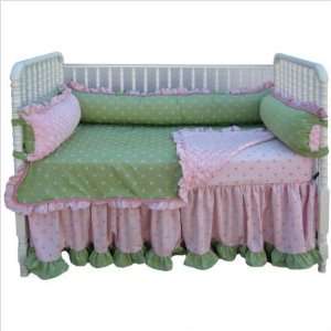   Song 303800135 Girls Crib Bedding Set in Bubblegum Pink / Green Baby