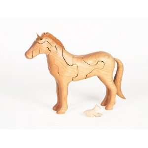  Wooden 3 D Puzzle   Horse with Foal Inside, Cherry Toys & Games
