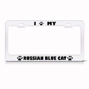 Russian Blue Cat Animal Metal license plate frame Tag Holder
