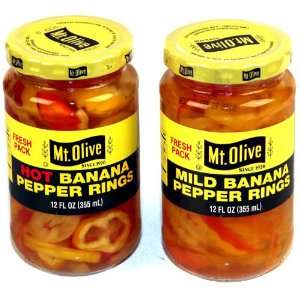 Mt Olive Banana Pepper Ring(HOT & MILD) Combo 6 Pack  