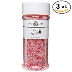 India Tree Sugar, Cherry Pink, 7.5 Ounce (Pack of 3)  