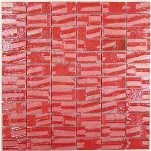  Strawberry 1 x 2 Red Pool Glossy Glass Tile   18110 