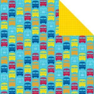  Back To School Double Sided Paper 12X12 School Buses 
