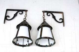 PAIR 1920s ARTS & CRAFTS MISSION HAND HAMMERED SCONCES  
