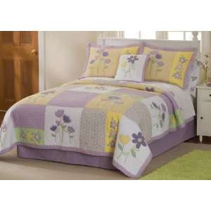  Pem America Patch Of Flowers Queen Sheet Set: Home 